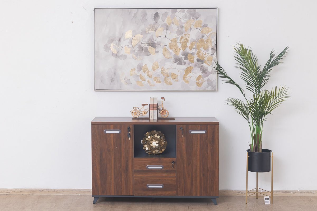 Baseline-Credenza Book Case Cabinet (Walnut)