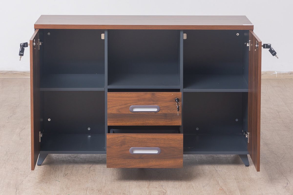 Baseline-Credenza Book Case Cabinet (Walnut) - Image 5