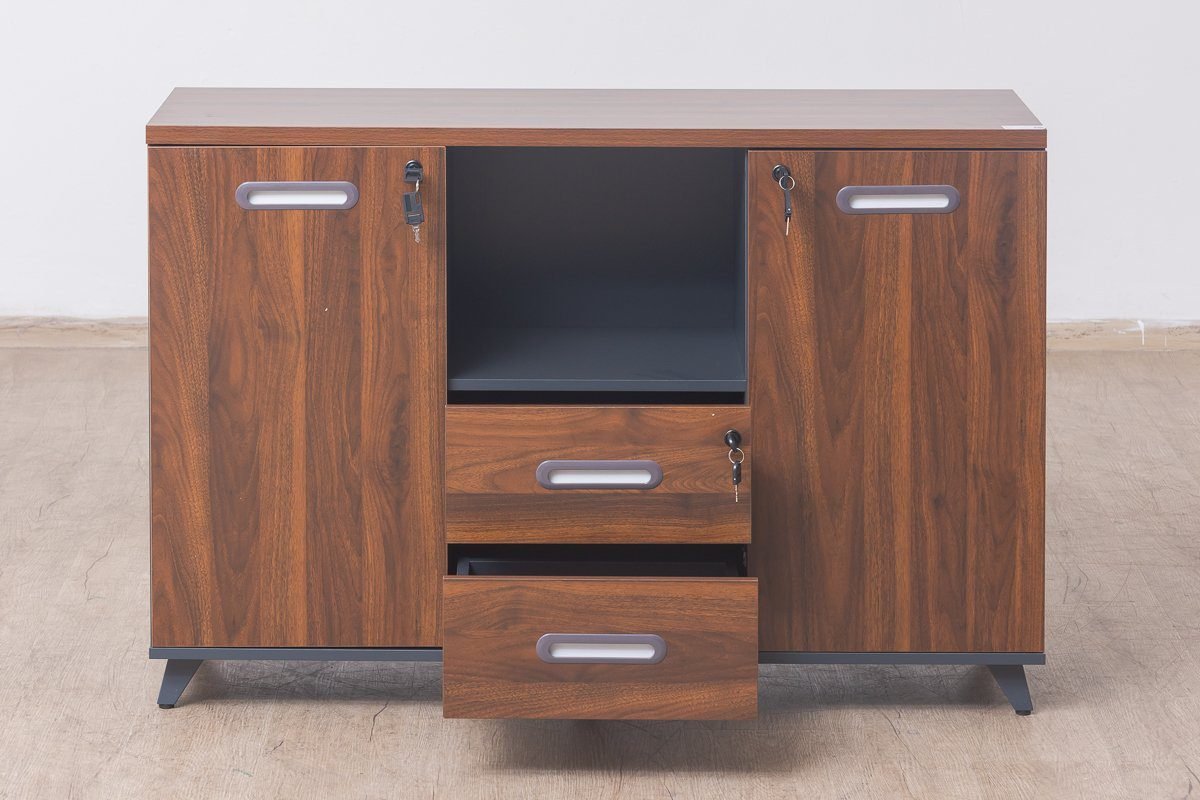 Baseline-Credenza Book Case Cabinet (Walnut) - Image 4
