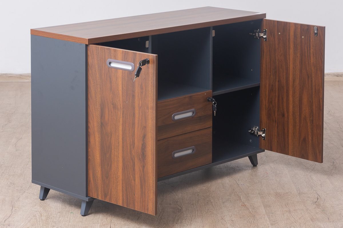 Baseline-Credenza Book Case Cabinet (Walnut) - Image 6