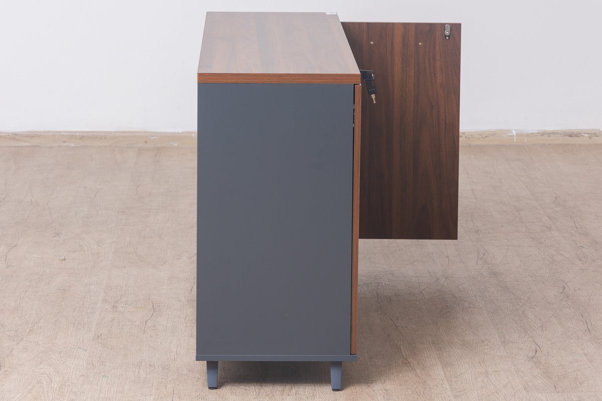 Baseline-Credenza Book Case Cabinet (Walnut) - Image 8