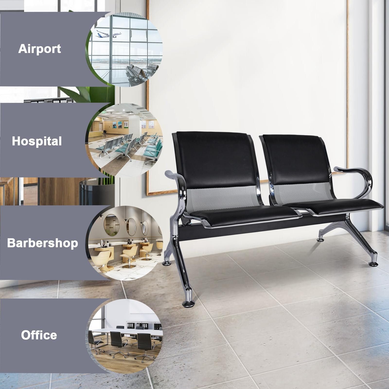 2-Seater Stainless Steal Semi Padded Bench YD-B104P - Image 6