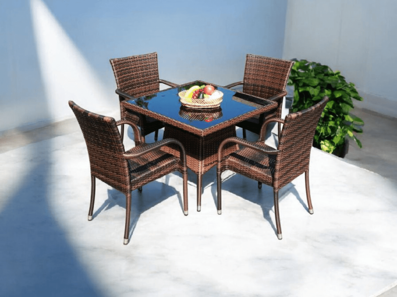 GOODGEM-Outdoor Square Dining Table+4 Chairs - Image 7