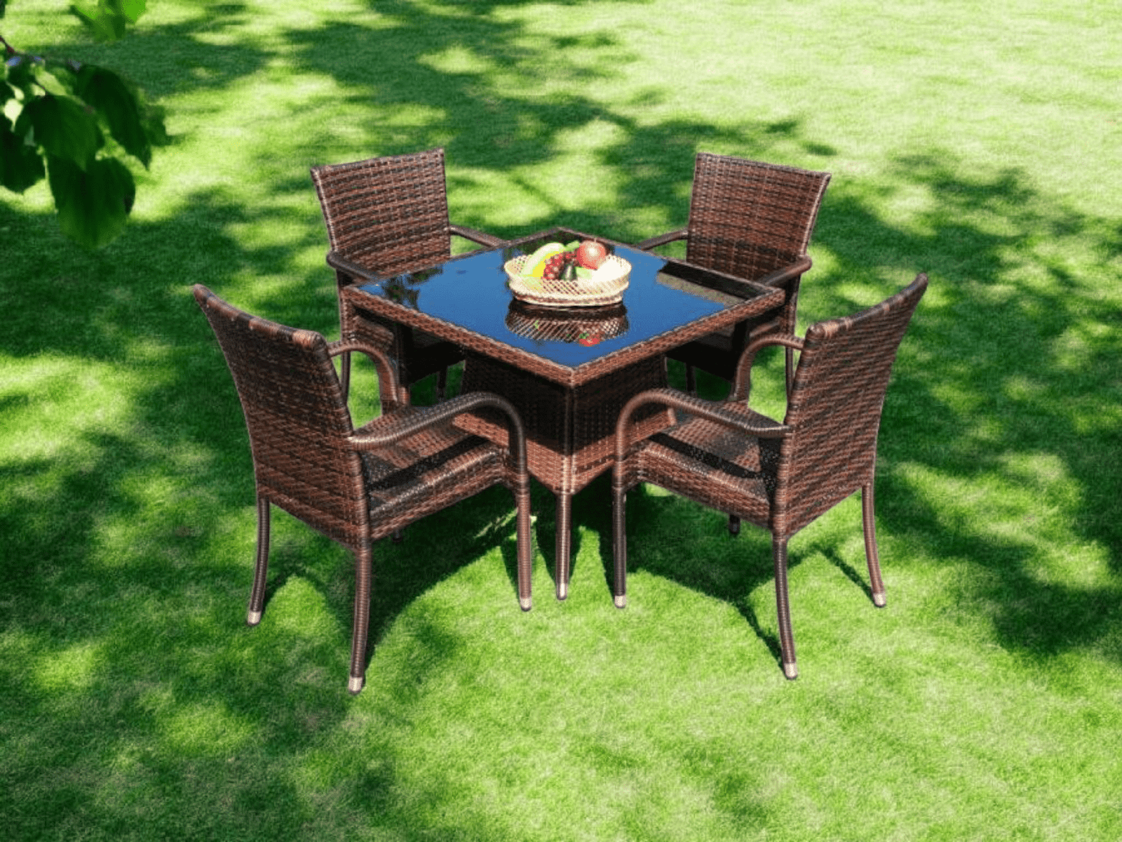 GOODGEM-Outdoor Square Dining Table+4 Chairs - Image 2