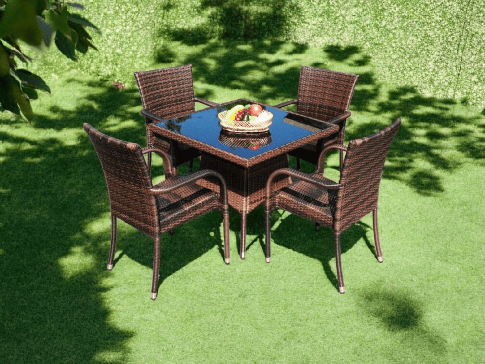 GOODGEM-Outdoor Square Dining Table+4 Chairs