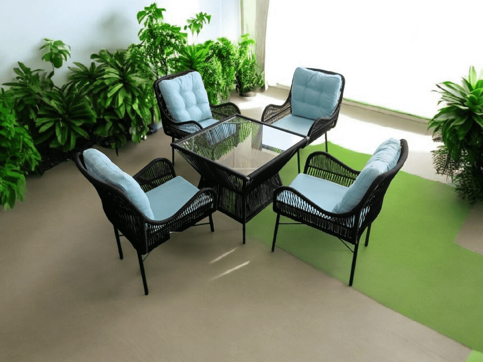 Finland Outdoor Dining Table + 4 Chairs - Image 3