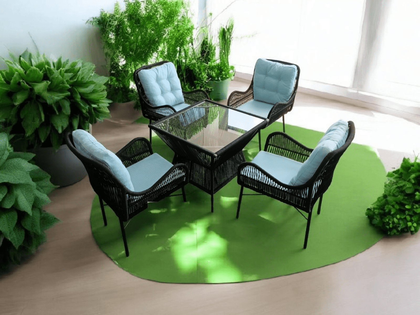 Finland Outdoor Dining Table + 4 Chairs - Image 4