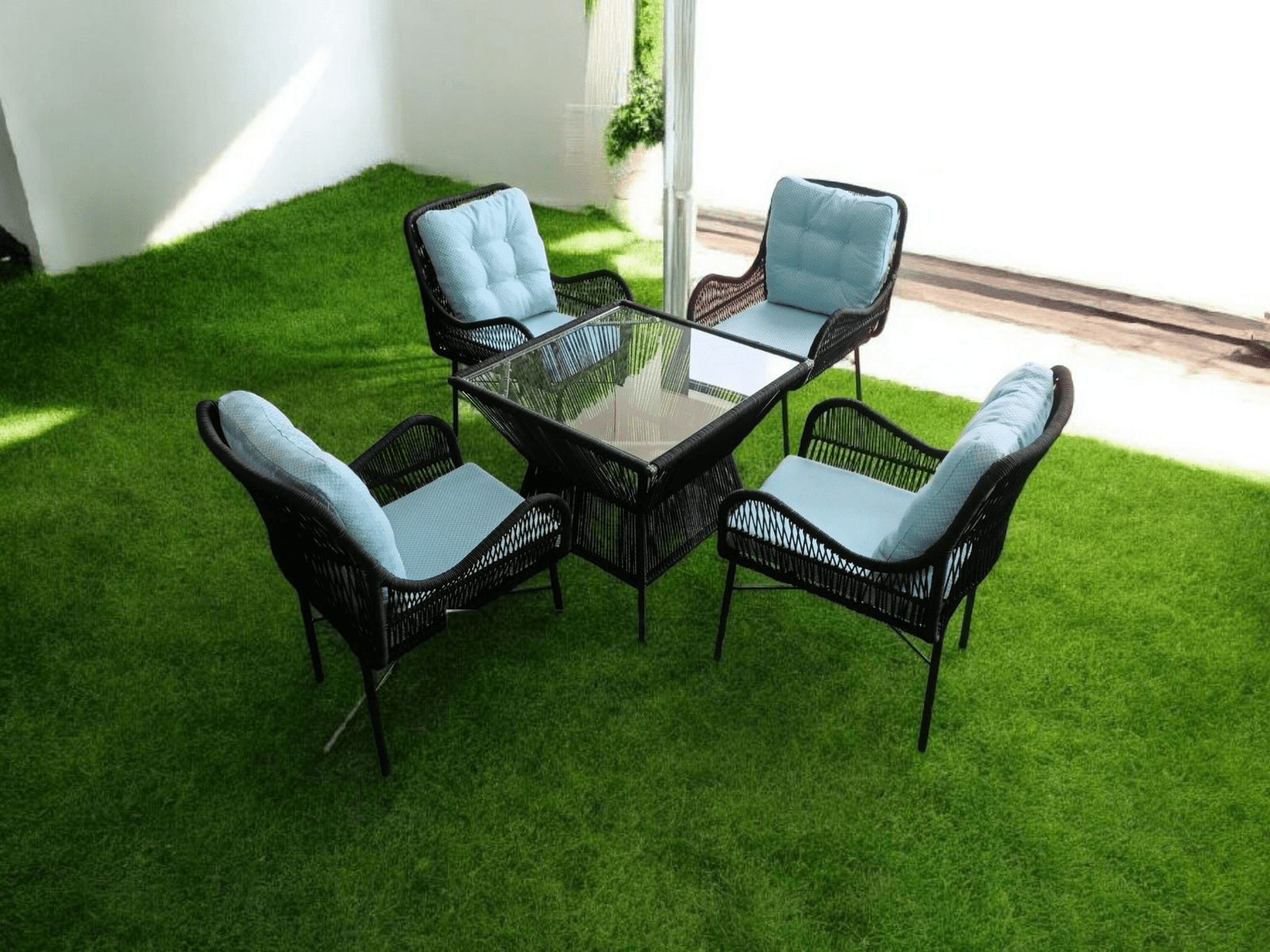 Finland Outdoor Dining Table + 4 Chairs - Image 2