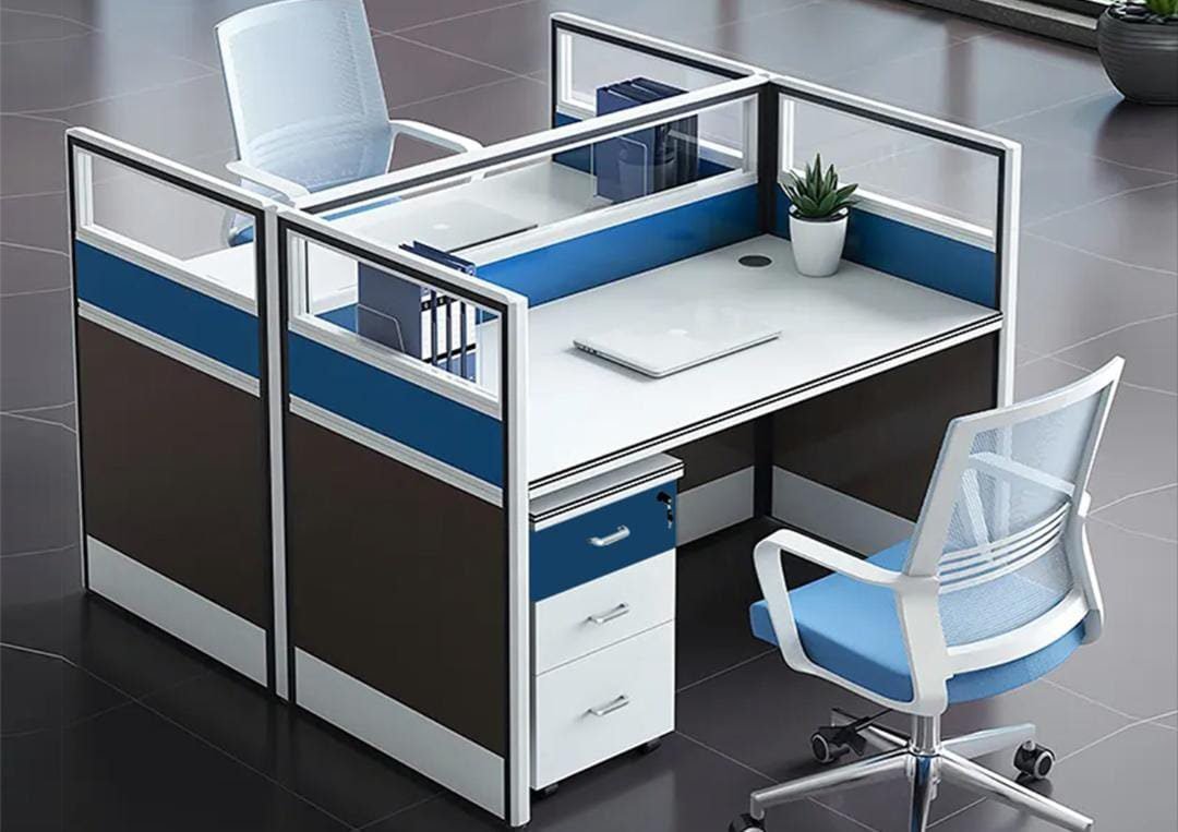 2 Way Workstation 1.2m x 1.2m in White - Image 2