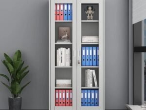 Metal Filing Cabinet (Swing 2-Two Door Full Glass)