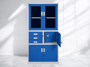 Steel Filing Cabinet With Safe Box (blue,grey)