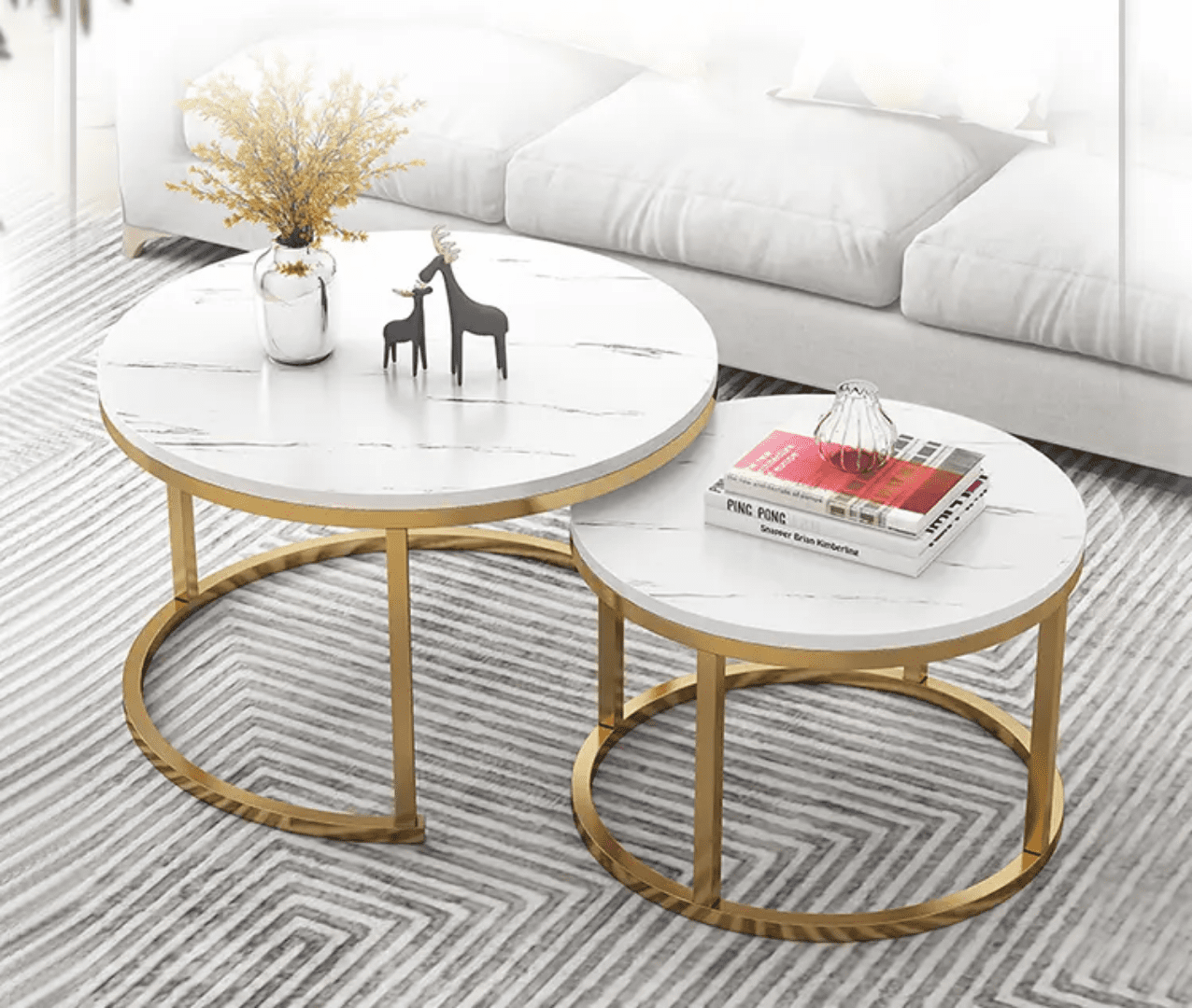 Nesting End Table Gold Frame - Image 6