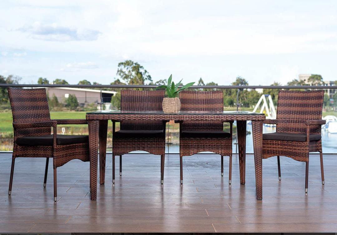 Tokyo-6 Seater Outdoor Dining Table + 6 Chairs - Image 4