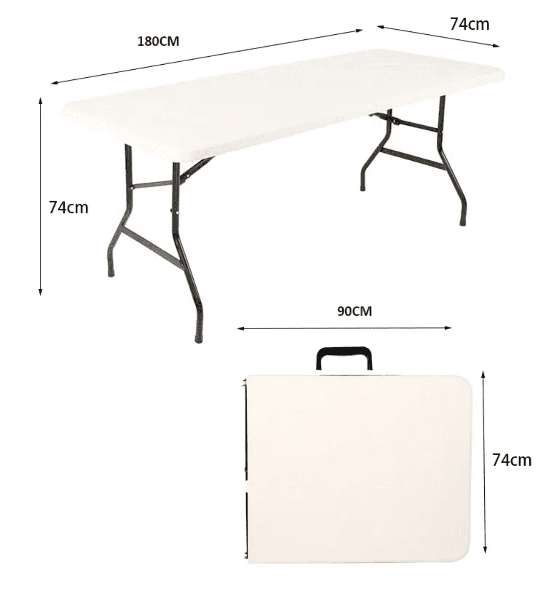 Steve-Picnic Outdoor Table-White(Foldable) - Image 2