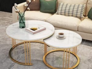 Olivia-Nesting End Table Gold Frame