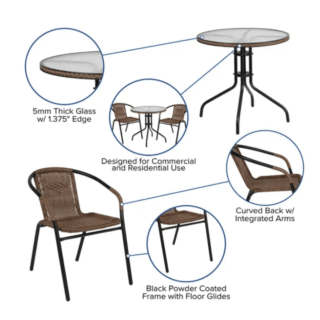 Patio Outdoor Set (Table + 2 Chairs) - Image 6