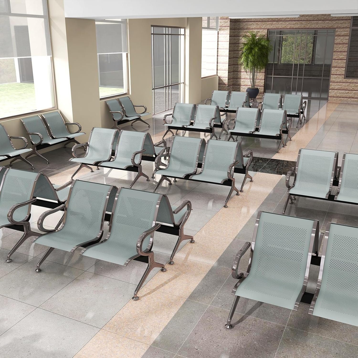 2-Seater Stainless Steal Bench - Image 4