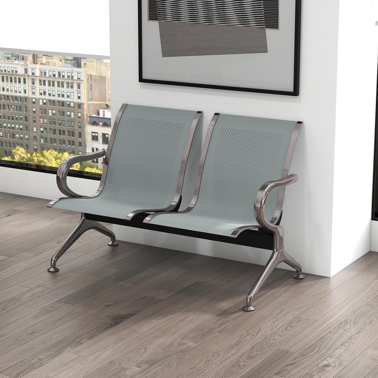 2-Seater Stainless Steal Bench - Image 3
