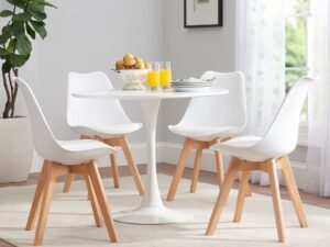 Tulip Dining Table + 4 padded Chairs