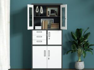 Steel Filing Cabinet With Safety Box (Grey)