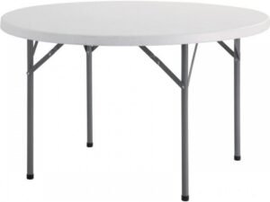 Steve-Picnic Outdoor Round Table-White(Foldable)