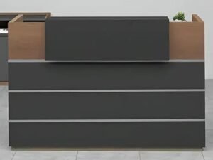Bisbon 1.6m Reception Counter (Brown Oak/Black)