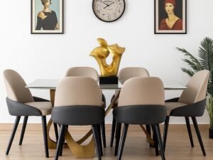 Trio-Dining Table + 6 Metz Chairs