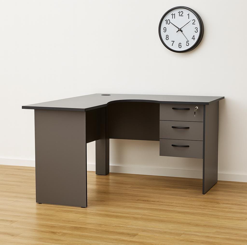 1.4m L-Shaped Study Desk – Grey